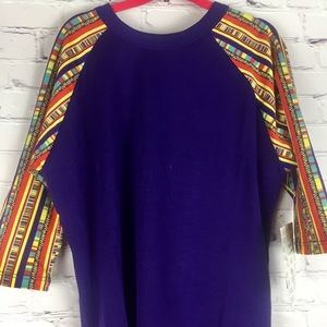 Ultra SOFT baseball T Purple w/contrasting sleeves